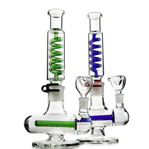 11Inch Glass Bong Condenser Coil 14mm Female Joint Diffused Downstem Water Pipes 3mm Thick Inline Perc Hookahs Freezable Oil Dab Rigs For Thick Oil