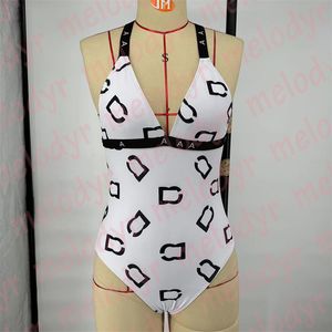 Costume da bagno intero da donna con stampa di lettera Costume da bagno estivo da donna in bikini da spiaggia per le vacanze al mare