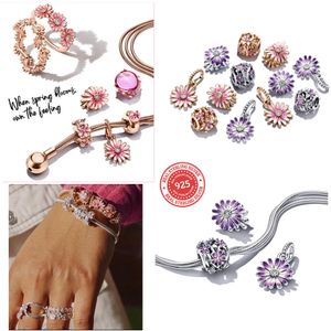 2023 New Popular 925 Sterling Silver Garden Spring Series Charm Is Suitable for Pandora Bracelet DIY Women's Jewelry Fashion Accessories