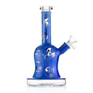 8.4 inches straight type hookah popular clever pattern design glass bong with circ percolator and 14mm female joint