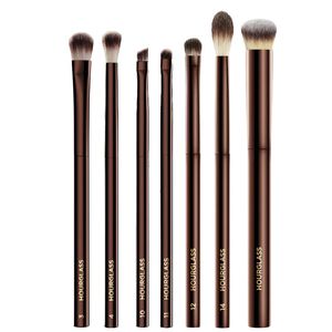 Sanduhr-Augen-Make-up-Pinsel-Set, luxuriöses Lidschatten-Mischen, Formen, Konturieren, Hervorheben, Verschmieren, Augenbrauen, Concealer, Liner, Kosmetik, Pinsel, Werkzeuge, Metall, weiches Taklon