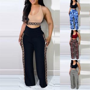 Designer Tracksuits Mulheres Tanques Tees e Calças Duas Peças Set Moda Carta Imprimir Outfits Casual O-pescoço Camiseta Legging Sportswear Jogger Sport Suit