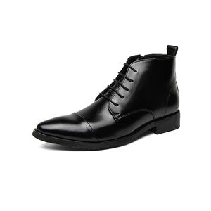 Новые мужские сапоги с лодыжкой Человек Челси сапоги высококачественные заостренные ковбойские ботинки повседневные элегантные стильные ботинки офис мужские кожаные ботинки