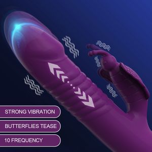 Vibrators 30 Modes Clitoris Woman Vibrator Women Dildos Powerful Vibro Magic Wand 3in1 Beating Clitoris G Spot Stimulator Sex Toys Female 230314