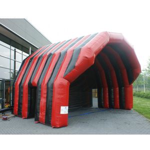 Röd och svart uppblåsbar scenöverdragstält Oxford Uppblåsbar kupoltak Canopy Air Marquee för utomhuskonserter Evenemang med fläktfria fartyg till din dörr