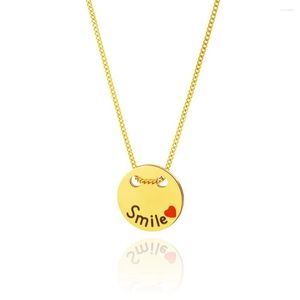 Anhänger Halsketten WILD FREE Mode Gold Farbe Edelstahl Halskette Für Frauen Lächeln Liebe Herz Trendy Schmuck Geschenke