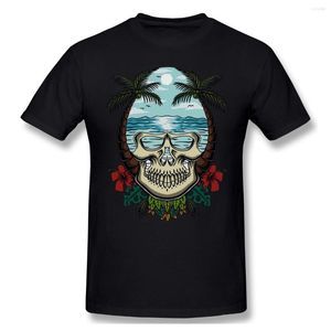 Camas de camisetas masculinas Beach praia Tropical Cartoon Graphic Cool Manga curta T-shirt Top Top