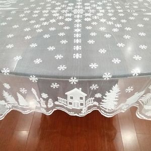 Tale da mesa de toalha de mesa de mesa de desktop renda bordando festa de natal