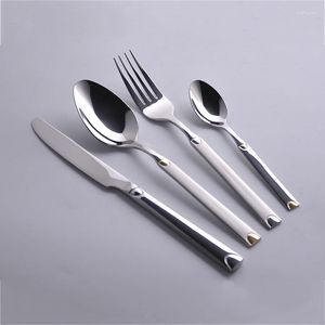 Servis uppsättningar lyx 72 stycken kök matbord camping gaffel sked kniv rostfritt stål vaisselle kök hem tabell