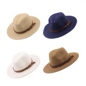 Geniş Kenarlı Şapkalar Unisex Güneş Şapkası Panama Güneş Şapkaları Plaj Bohemya Hasır Kamp İçin