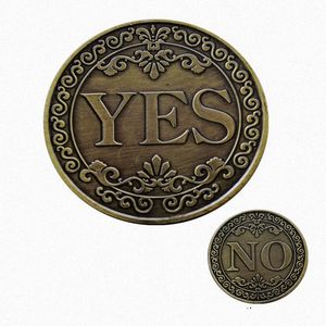 Konsthantverk ja eller nej lyckligt beslut mynt brons minnesmynt retro heminredning klassisk magisk hemdekoration