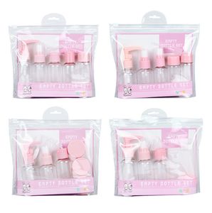 Refillable Compacts 8pc/Set Travel Mini Makeup Cosmetic Face Cream Pot Bottles Plastic Transparent Empty Make Up Container Bottle Accessories 2 Colors