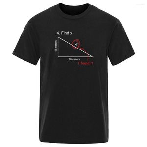 Camisetas masculinas 2023 Tripulação de verão T-Ahirt Eu achei simples matemática imprimir tshirts Cool Tshirts Solid Color Men algodão Manga curta de algodão