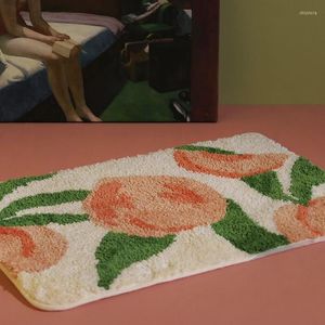 Dywany urocze brzoskwiniowe kąpiel owoce łazienka wanna wanna boczna funkcja dywanu wejściowe podłoga mat