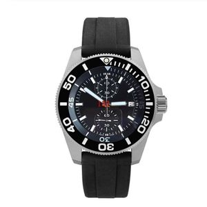 2023 Fashion men's sports watch timing watch Japanese quartz movement steel case black rubber strap