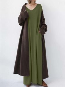 Casual Dresses 2023 Elegant Cotton Long Green Women Spring Summer Oversize 5xl Dress Women's Sleeve Robe Club Outfits