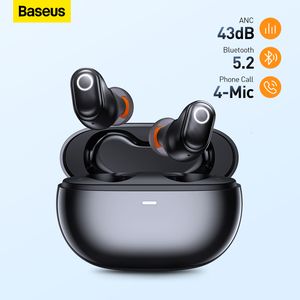 Mobiltelefonörlurar BASEUS BOWIE WM05 ANC Wireless Earphone Hybrid 43dB TWS Earbuds 4-Mics Buller Avbrytande hörlurar Bluetooth 5.2 HIFI HEADFOLL 230314