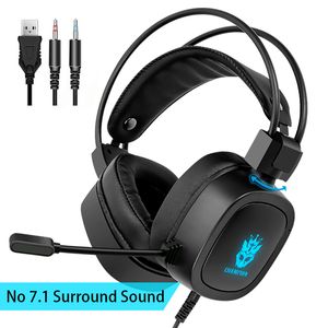 Headsets KINGSTAR 7.1 Gaming Headphones 3.5mm Wired Earphones RGB Light Noise Cancelling Gamer Headset With Microphone For PC Laptop 230314