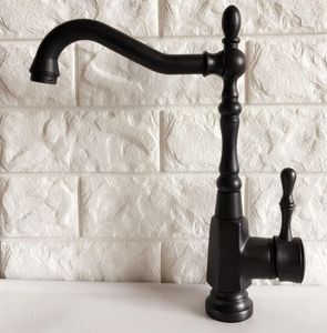 Kitchen Faucets Swivel Spout Water Tap Oil Rubbed Black Bronze Single Handle Hole Sink & Bathroom Faucet Basin Mixer Anf386