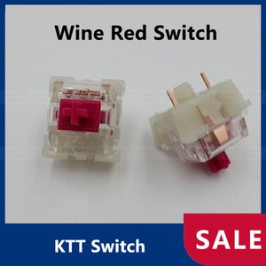 KTT Switch Wine Красные переключатели Light Tactile 3pins Linear SMD Cherry DIY Custom Compatible Mechanical Keyboard MX переключатели