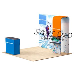 Straight Flat 10ft Trade Show Advertising Display Kits med anpassade varumärkestryck