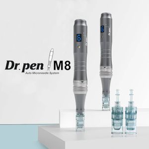 Roller de microneedle sem fio caneta m8 dr para rejuvenescimento da pele anti acne melhorar o cabelo de derma de caneta elétrica cultivada