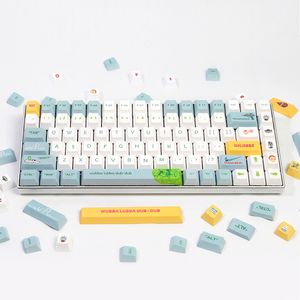 140 chaves/set anime cereja perfil keycaps azul personalizado teclado pbt teclado