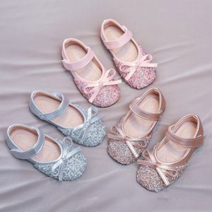 Primeiro Walkers Bowknot Girls Flat Baby Rubber Sole First Mary Dress Shoes Princess Baby Sapatos de bebê Sapatos de bebê 230314