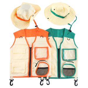 Waistcoat Children Toys Kids Explorer Costume Kit inklusive Vest och Hat Dress Up Gift för utomhusäventyr Set Rollspel 230313