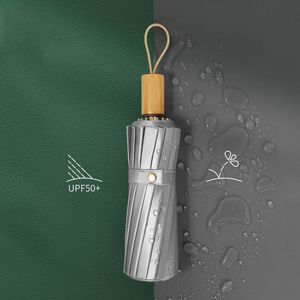 Guarda-chuvas 16 Esqueleto de 3 vezes UV UV UV Ti Silver Black Coating Sunny e Rainy Umbrella Sunshade Proteção solar e Proteção UV UPF50 230314