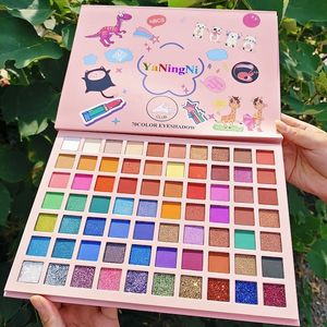 Makeup Tools 70Color Cartoon Eyeshadow Plate Multi Color Pearlescent Matte Glitter Sequins COS Stage 230314