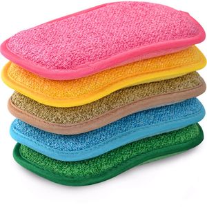 5-15pcs Czyszczenie kuchni Gąbki wielokrotnego użytku Non-Scratch Microfibre Scrubber Gąbka Kuchnia Kuchnia