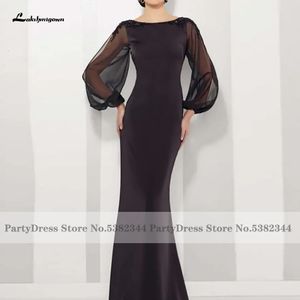 Party Dresses Lakshmigown Black Mother of the Bridal Dresses Vestidos Memaid Long Sleeves Elegant Dress Women for Wedding Party 230314