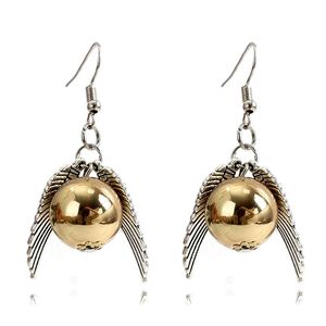 Vintage Movie Wing Earrings Jewelry Dangle Bronze Silver Earrings Potter The Deathly Hallows Drop Earrings For Women Gold Beads Wings Earrings