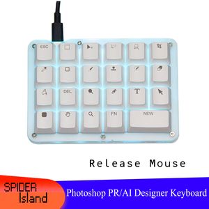 Photoshop Macro Mechanical Keyboard для дизайнерского рисования клавиатура Программируемая макропада USB C Клавичные клавиши Красный коммутатор