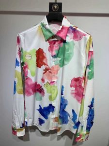 2023 Mens casual shirt silk long sleeved Luxury Designer Thin Jacket Cardigan Hawaii Fashion Print Lapel sweatshirt