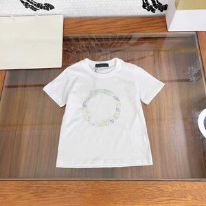 23ss designer brand kids Manica corta ragazzi ragazze stesso stile T-shirt girocollo in puro cotone stampa logo VER nuovi prodotti estivi Abbigliamento per bambini di alta qualità