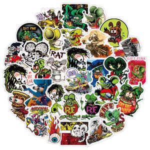 50pcs-Pack Scary Funk Mouse Animation Stickers Wholesale Vinyl Sticker Waterproof Laptops Car Scrapbooking Water Bottle Guitar Box Skateboard JDM Bagage Decal