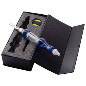 ChinaFairPrice NC035 Dab Rig Pipes Smoking Caixa Caixa cerca de 6,89 polegadas colorido estilo calabash Bubbler vidro Bongo 510 Titânio Quartz Cerâmica Cera de cera Silicon Jar