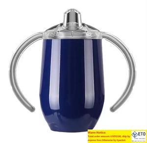 Bicchiere per tazza da 10 once Sippy Cup Bicchiere per tazza isolato in acciaio inossidabile con manici Biberon per alimentazione sottovuoto