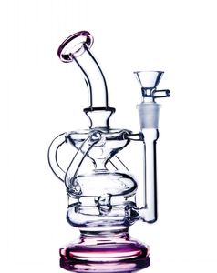 unique bong Percolator Water Pipe Hookahs klein recycler dab rigs thick glass water bongs Cyclone Cute Dab with 14mm banger