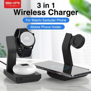 Wireless Smart Watch Phone Charger Dock 15W för Huawei GT3 GT2 GT2E Honor GS Pro 3 i 1 Bashållare Stand USB Cradle Energy Fort