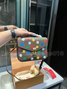 M46384 Designer YK Pochette Handbag Womens 3D Hand-Painted Dots Print CrossBody Bags Lady Luxury Monograms Leather Canvas Shoulder Pouch S Lock Closure Flap Bag