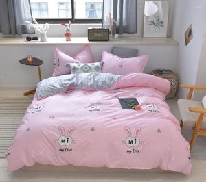 Bedding Sets Microfine Set Luxury Sheet Pillowcase & Duvet Cover Bed Comforter Modern Printed Fresh And Cute Home