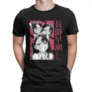 As camisetas masculinas não brinquem comigo camisa nagatoro para homens mangá divertido algodão camiseta de gola de manga curta Idéia de presente de manga curta tops