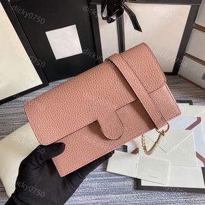 حقيبة كتف فاخرة بتصميم سلسلة حقيبة Woc Wallet Women corss Body Bag محفظة جلدية صغيرة حامل بطاقة خمر محافظ رفرف Sacoche Saffiano Crossbody Messenger Bag