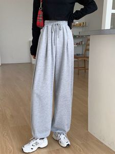 Kadın pantolon capris gri eşofmanlar için sonbahar moda moda büyük boylu spor balck pantolonlar kadın joggers sokak kıyafeti 230313