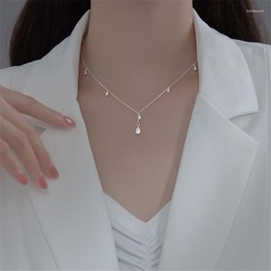 Pendanthalsband Trend Tassel Chain Clear Crystal Water Drop Charm Halsband för kvinnor Uttalande Fest bröllop smycken gåvor DZ902