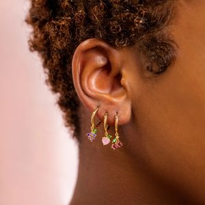 Gold Filled Stud Earrings For Women Zircon Women's Fruit Colorful Earring Fashion Party Jewelry Wholesale