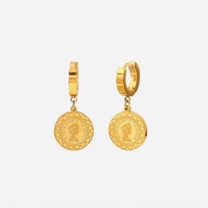 Dangle Earrings & Chandelier Beauty Avatar Gold Coin Pendant Stainless Steel 18K Plated Party Holiday Jewelry GiftsDangle